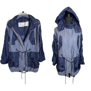 Coach RARE blue windbreaker hooded jacket‎ lightweight rain jacket